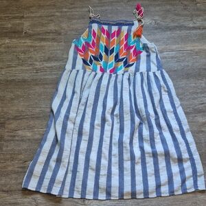 Gray and White Sleeveless Spaghetti Strap Sundress, ALTAR'D State Size M